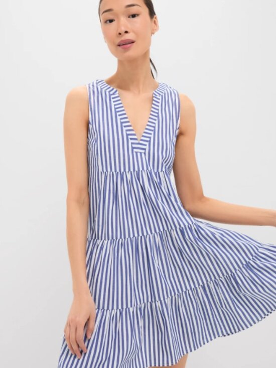 Tuckernuck Dresses & Skirts - Pomander Place Blue & White Stripe Sleeveless Cotton Poplin Kenzo Dress Size XS